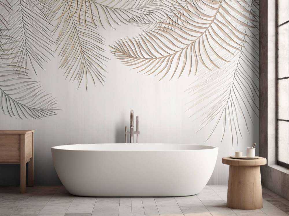 Liście palmy w kolorze beżowym