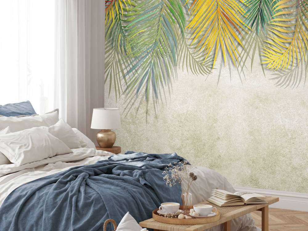 Tęczowe liście palmowe