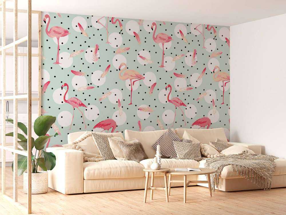 Flamingi i pióra