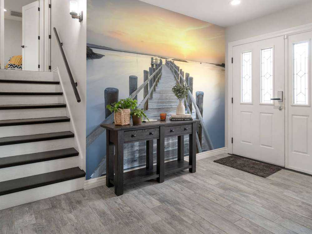 Rusztowania drewniane o zachodzie słońca