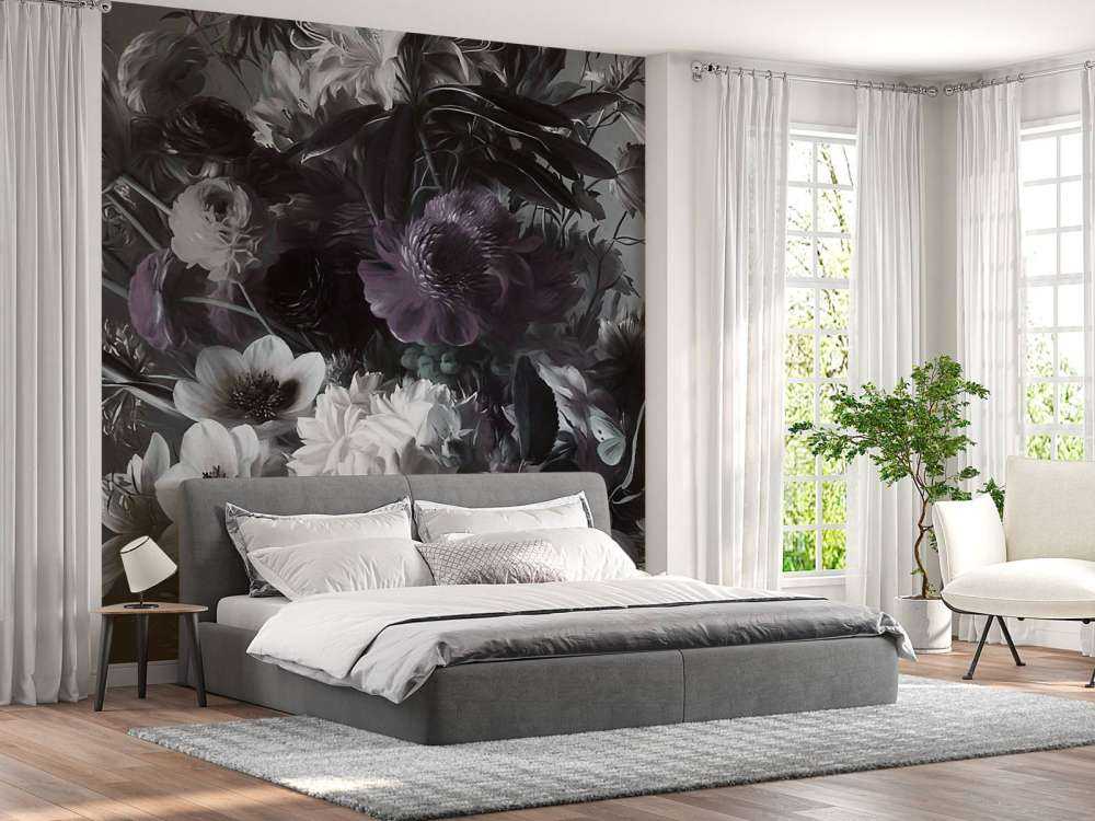 Duży bukiet z anemonami fioletowymi