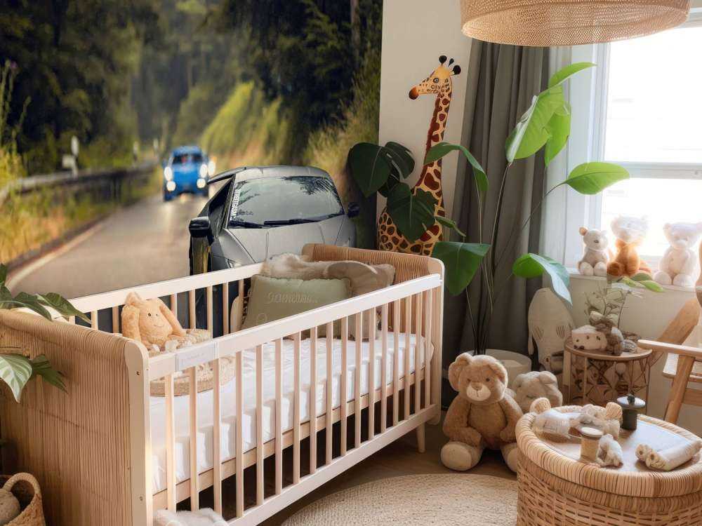 Matowy szary Lamborghini w naturze