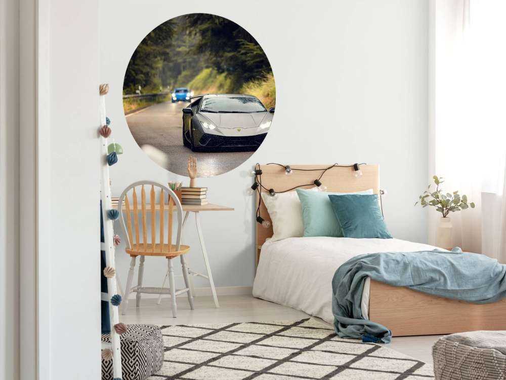 Matowy szary Lamborghini w naturze