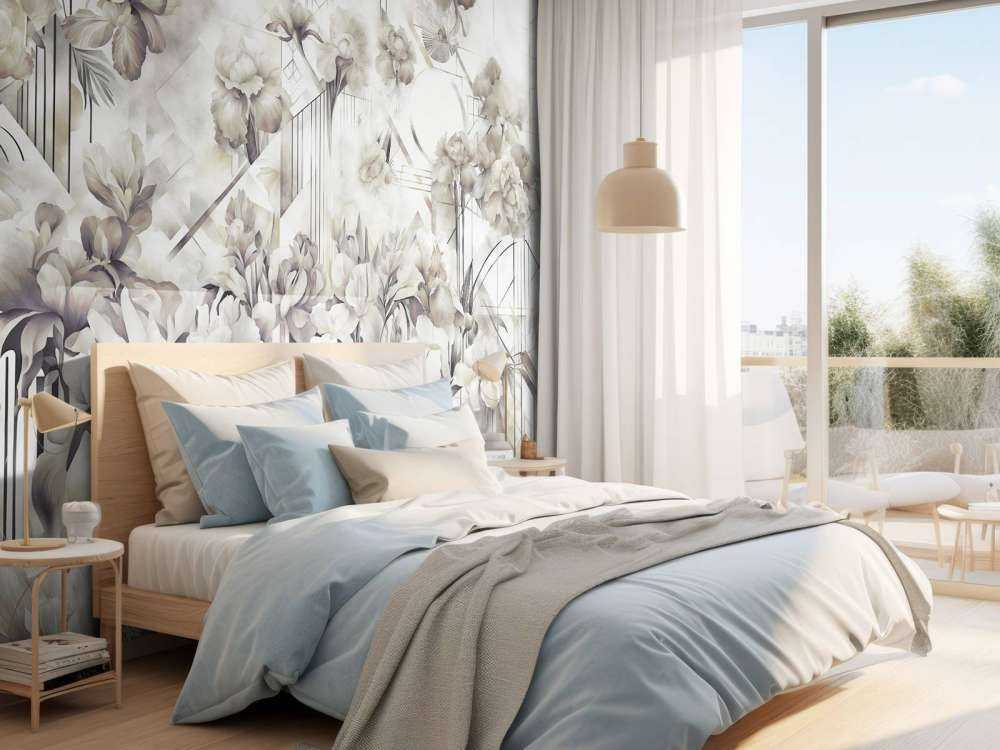 Ogromne akwarelowe irysy zielone