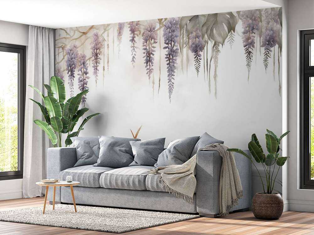 Wisteria i trawy polne beżowe