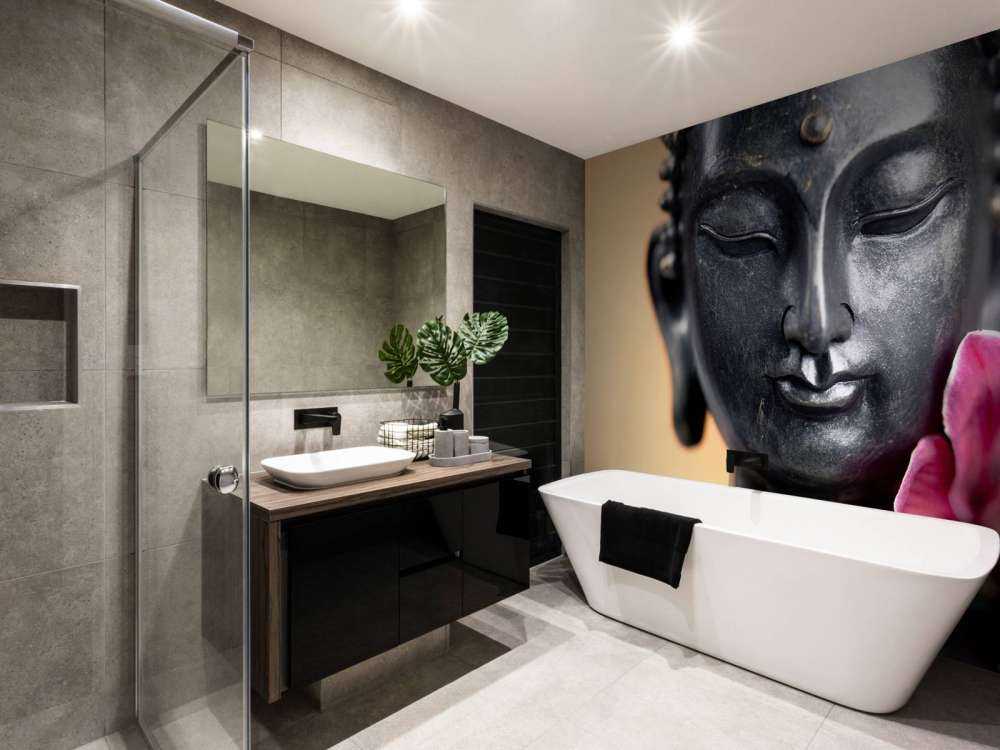 Budda i różowa orchidea