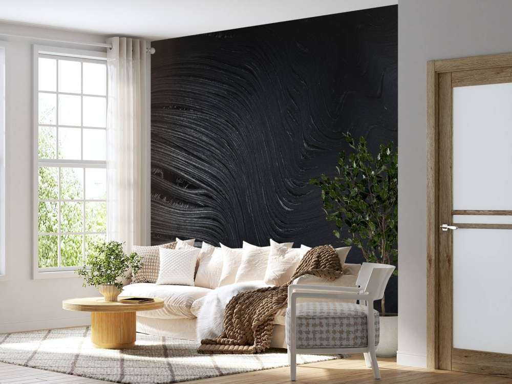 Stary liść palmowy w kolorze czarno-białym