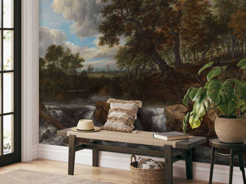 Krajobraz z wodospadem