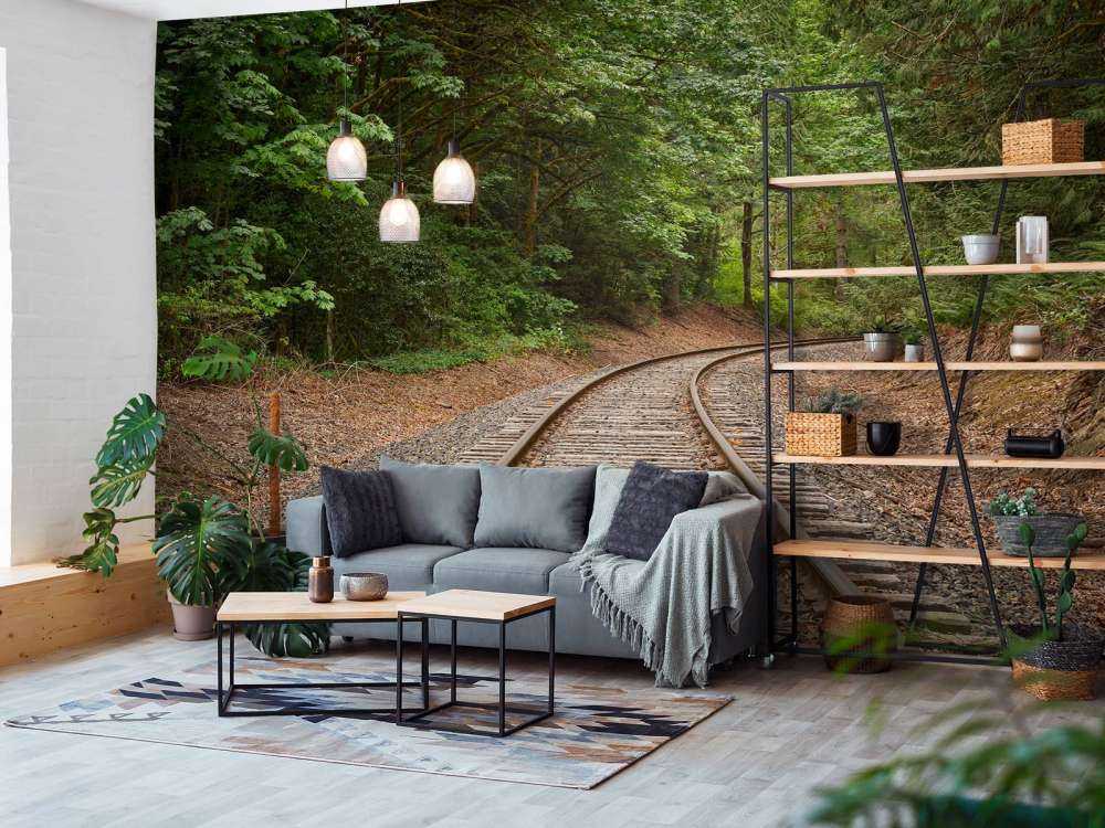 Linia kolejowa przez las