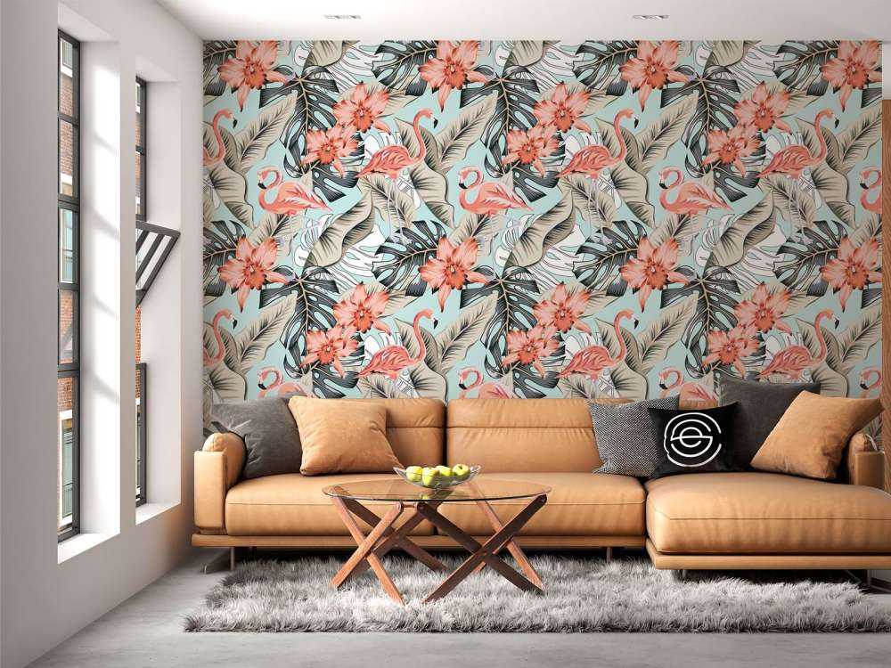 Tropikalny różowy flaming