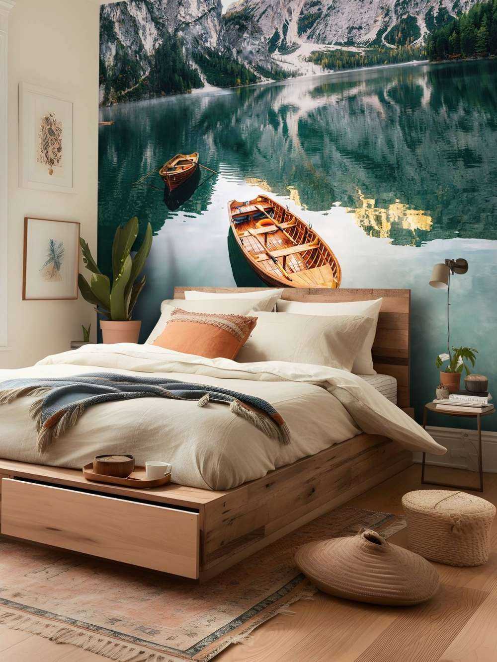 Łodzie we włoskim jeziorze