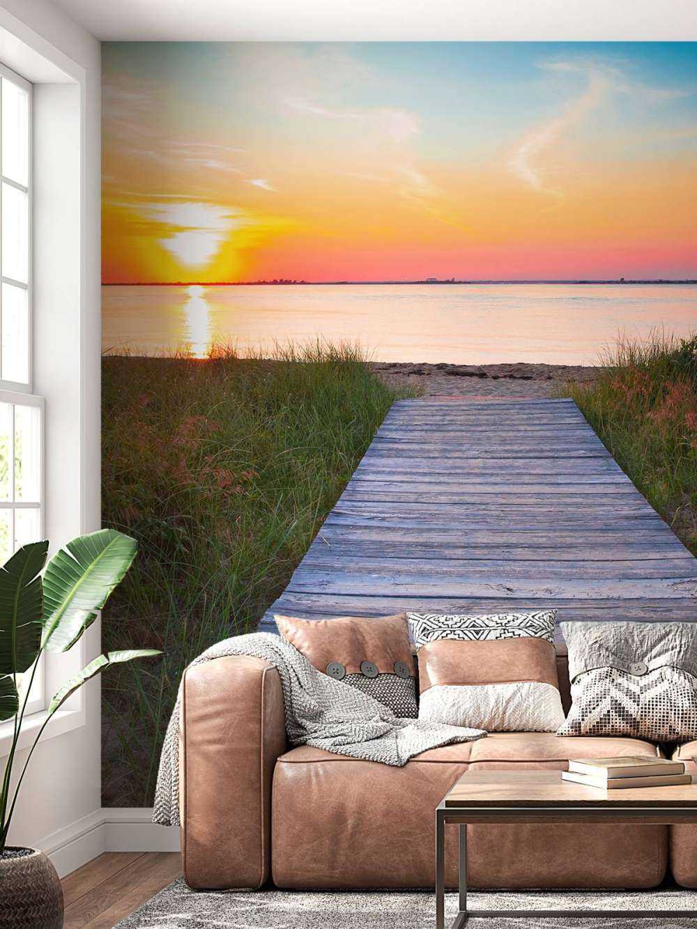 Plaża i drewniana droga