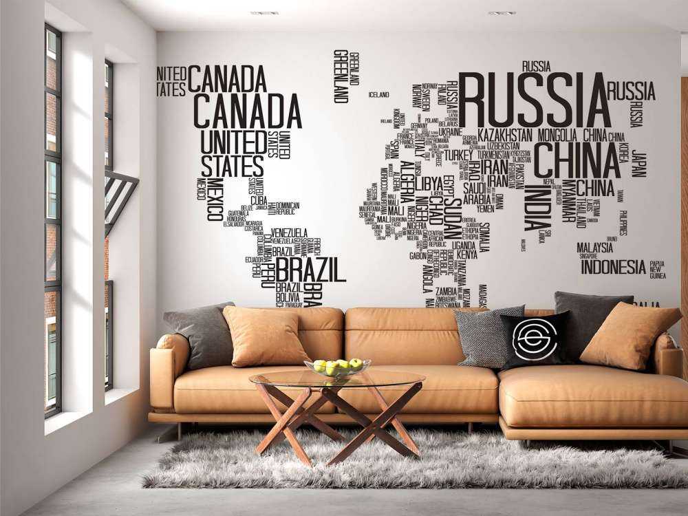 Typograficzna mapa świata