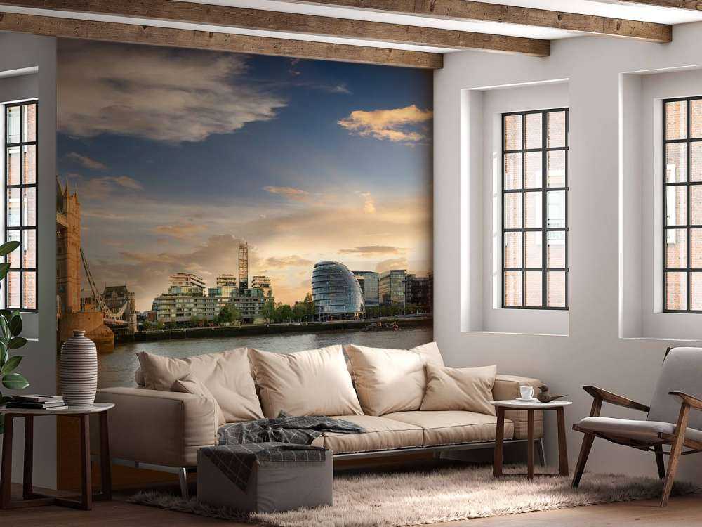 Skyline London z mostem Tower Bridge