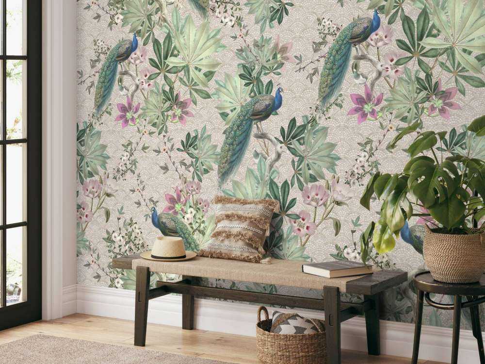 Pawie ogrodowe w stylu vintage - kremowe