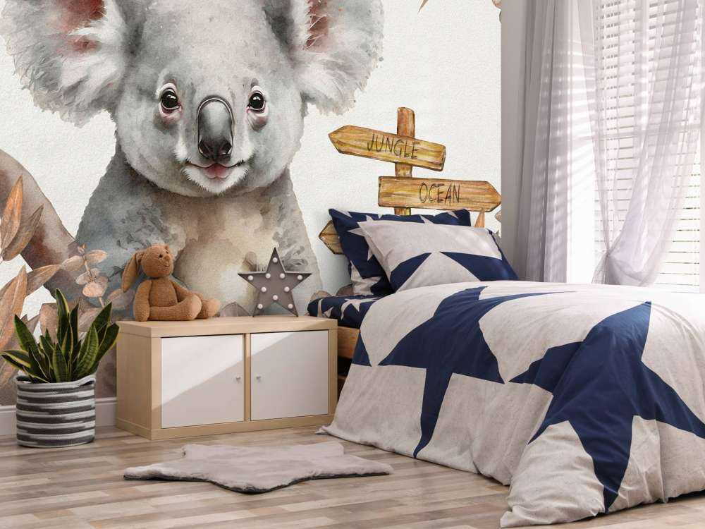 Dziecko koala w dżungli taupe