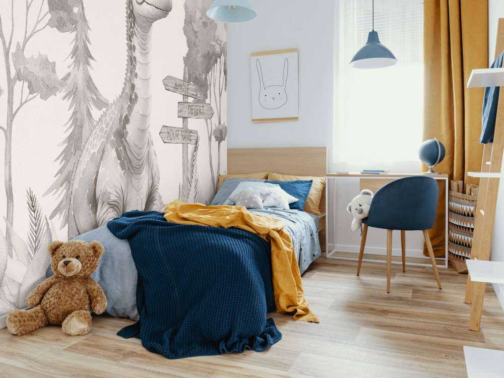 Młody brachiozaur w beżowej dżungli