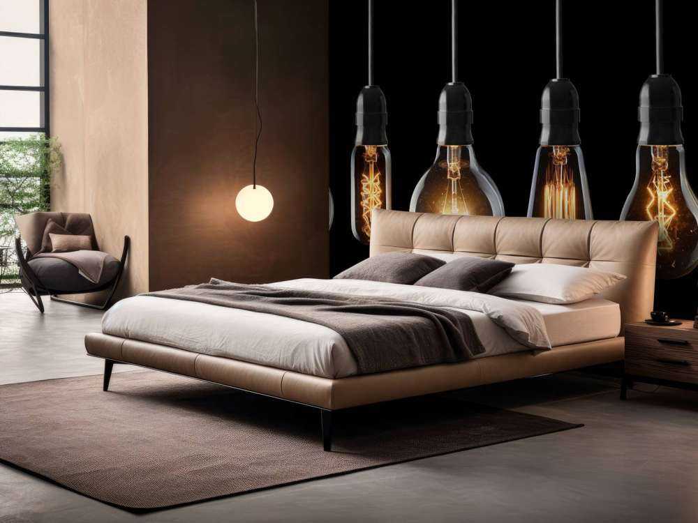 Lampy na czarnym tle