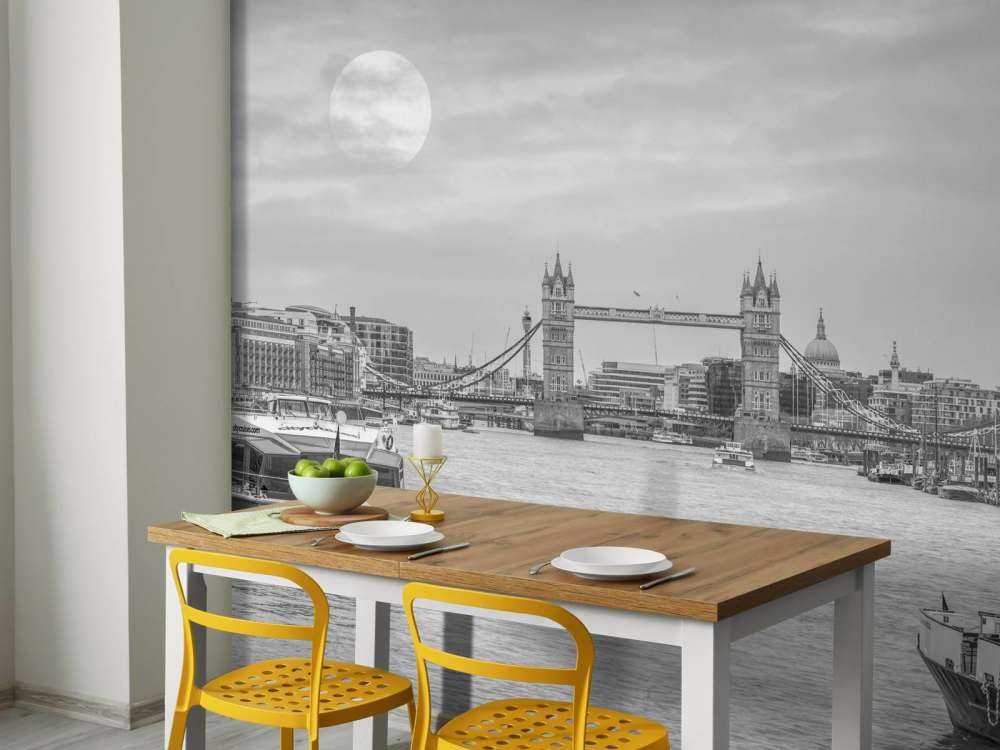 Pejzaż miejski Londynu w czerni i bieli