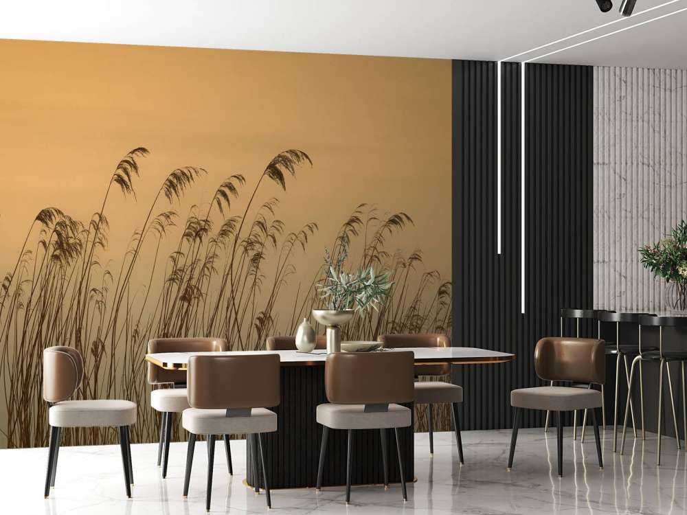 Trzcina wzdłuż nabrzeża