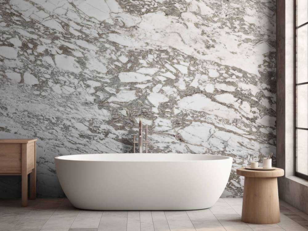 Biały marmur o gruboziarnistej strukturze