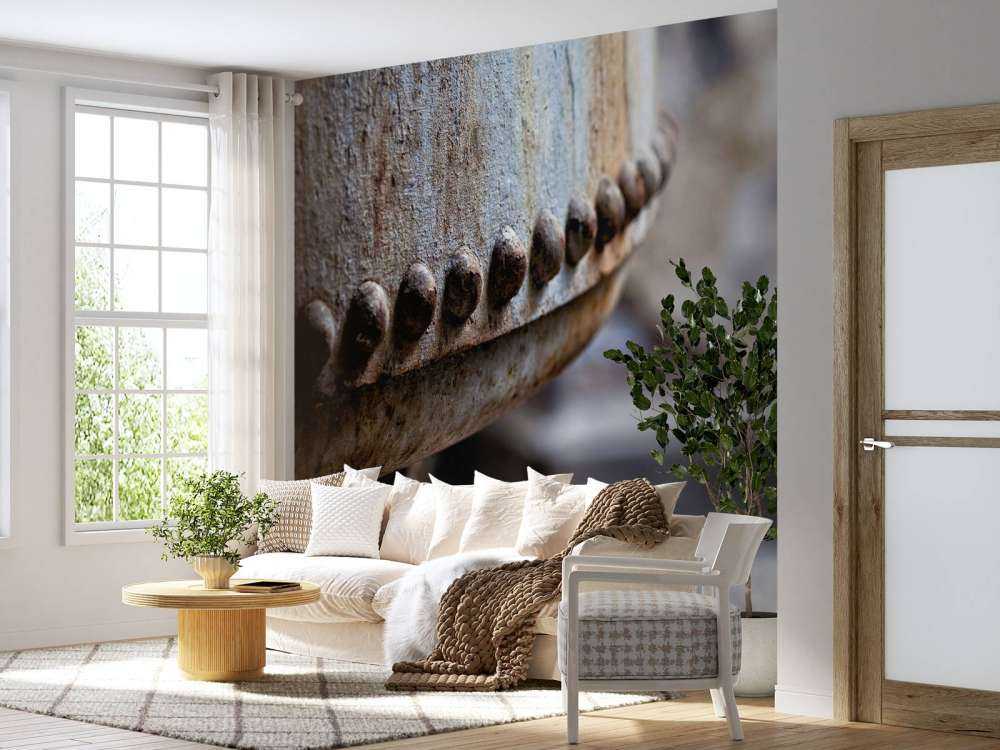 Detal zardzewiałego kotła parowego