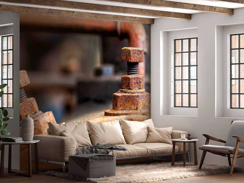 Detal zardzewiałego kotła parowego (B