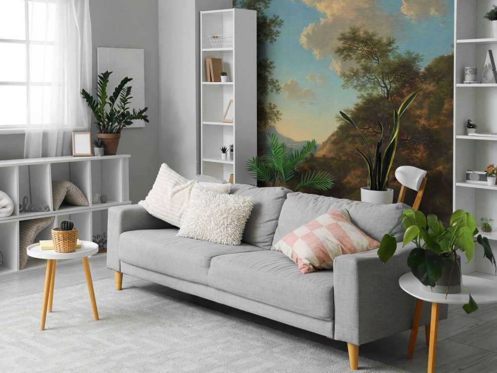 Włoski krajobraz z artystą