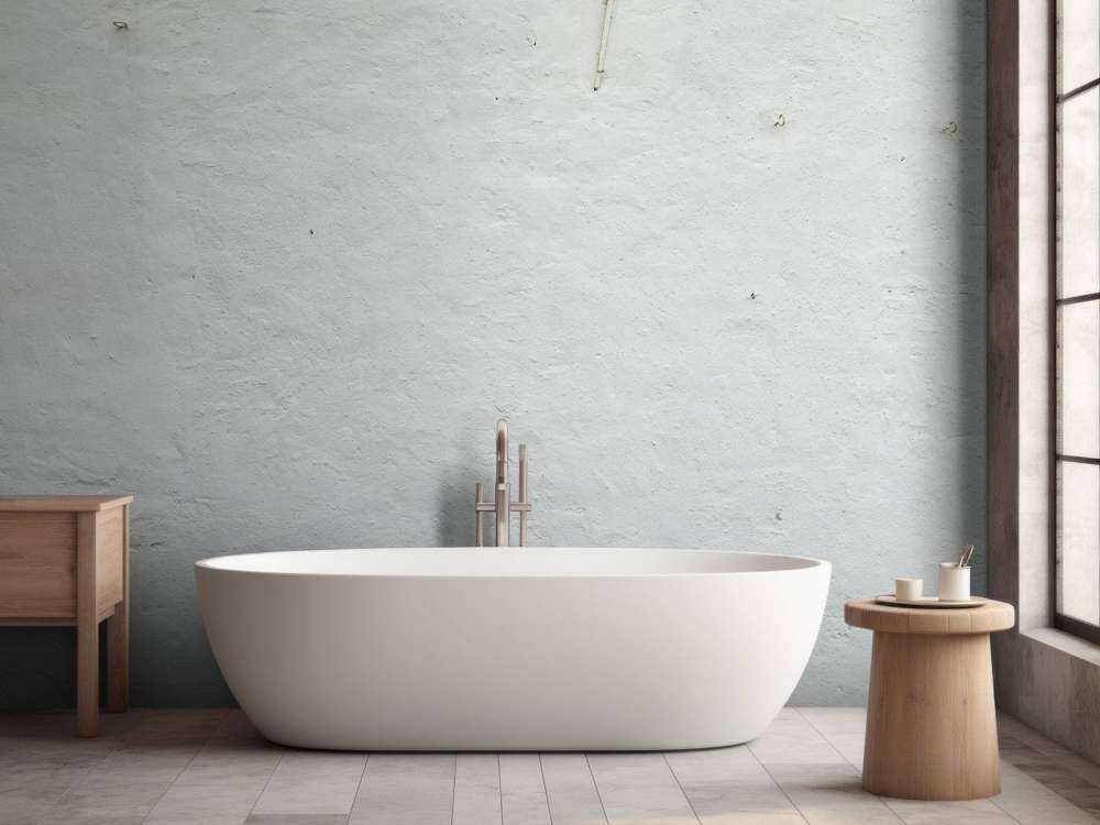 Ściana z białym stiukiem