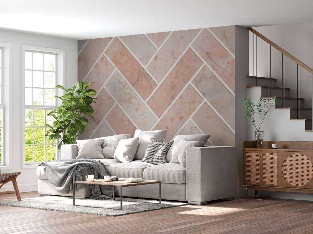 Różowa marmurowa jodełka