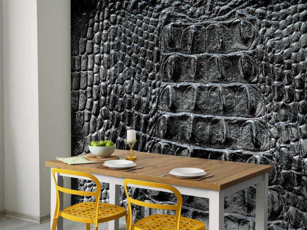 Skóra krokodyla w kolorze czarnym