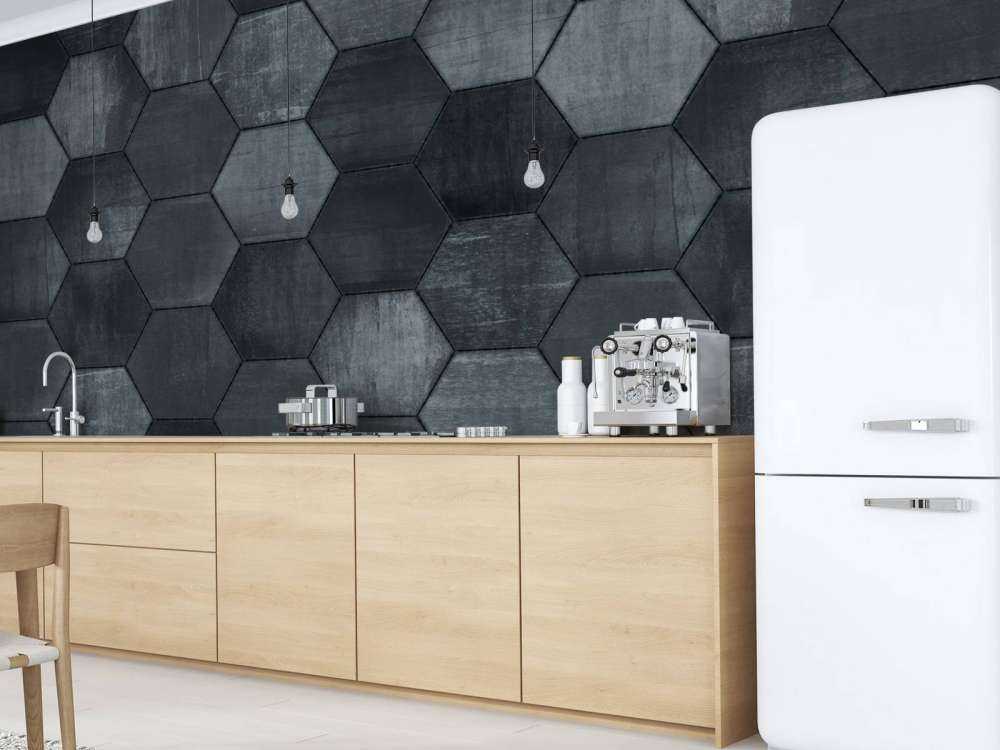 Heksagony z szarego kamienia