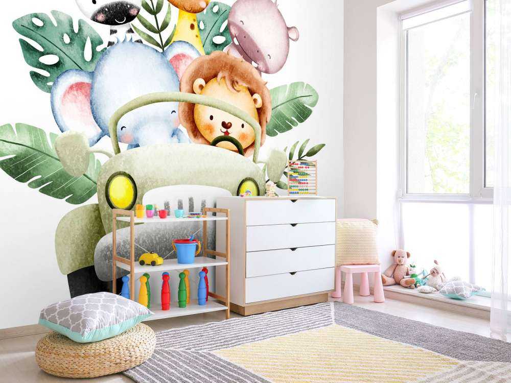 Zwierzęta safari w jeepie