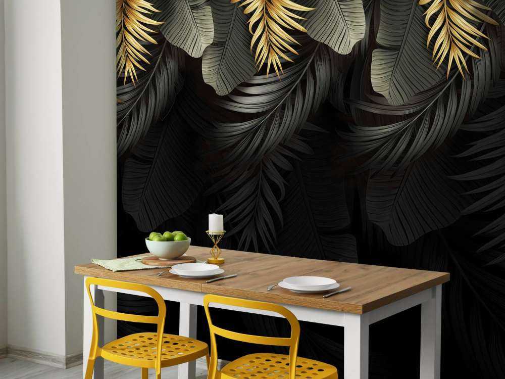 Liście na ciemnym tle