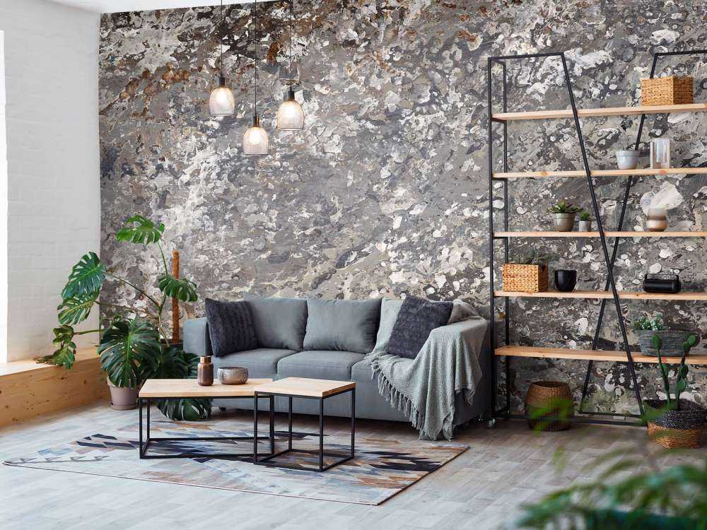 Ściana o szarej strukturze