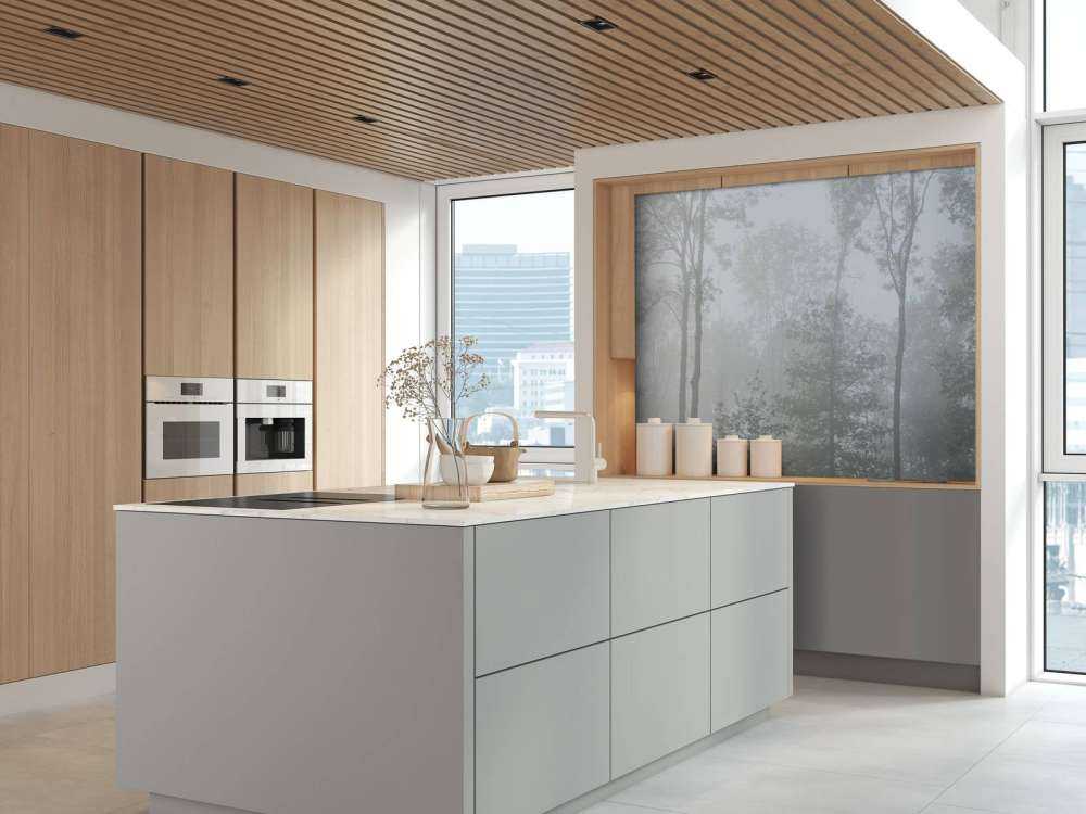 Gęsta mgła w lesie