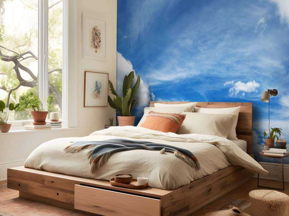 Błękitne niebo z chmurami