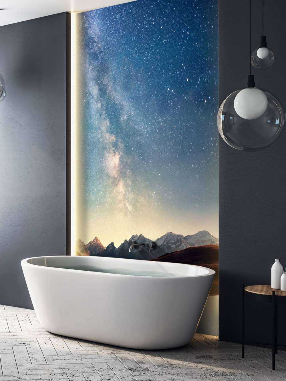 Gwieździste niebo nad górami