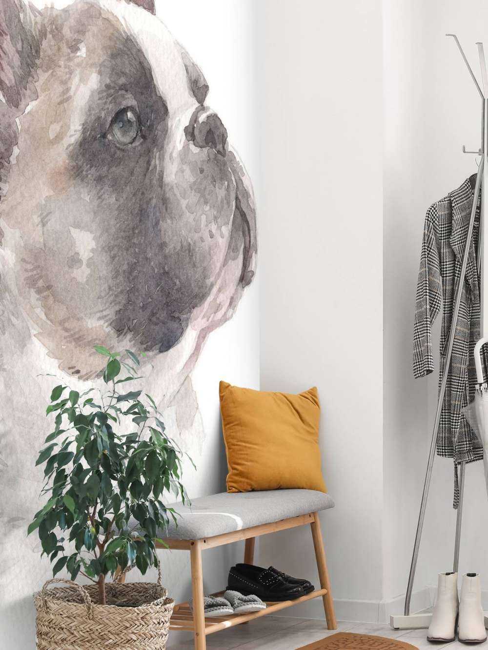 Akwarelowy buldog francuski