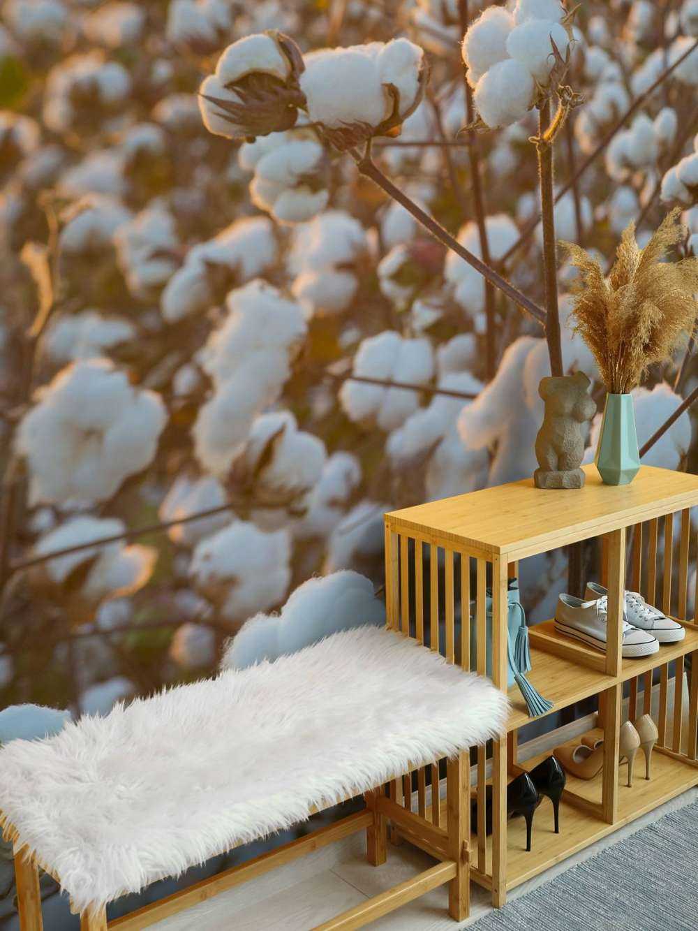 Bawełna Indyjska nad złotożółtym niebem