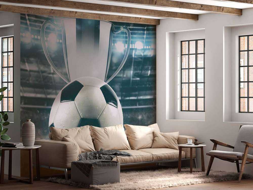 Piłka nożna z pucharem