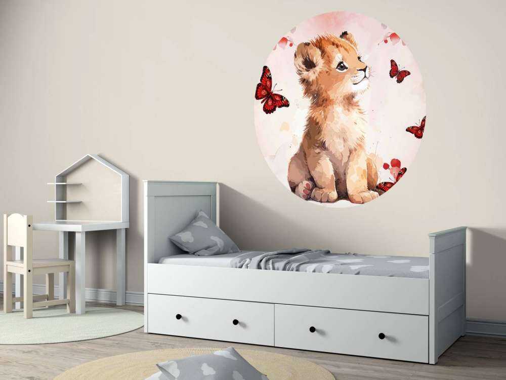 Dromerige lwiątko i motyle