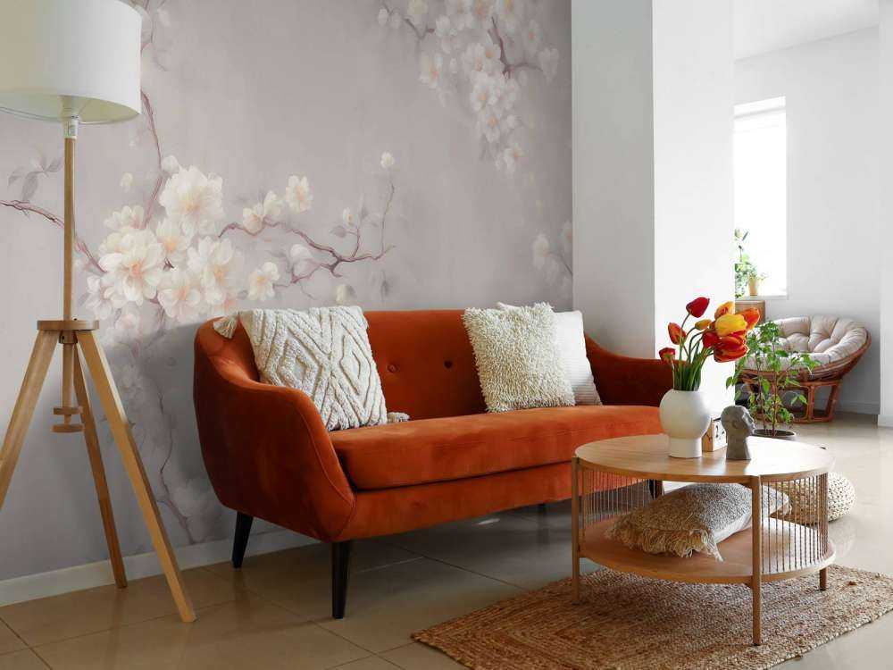 Urocze gałęzie kwiatów taupe