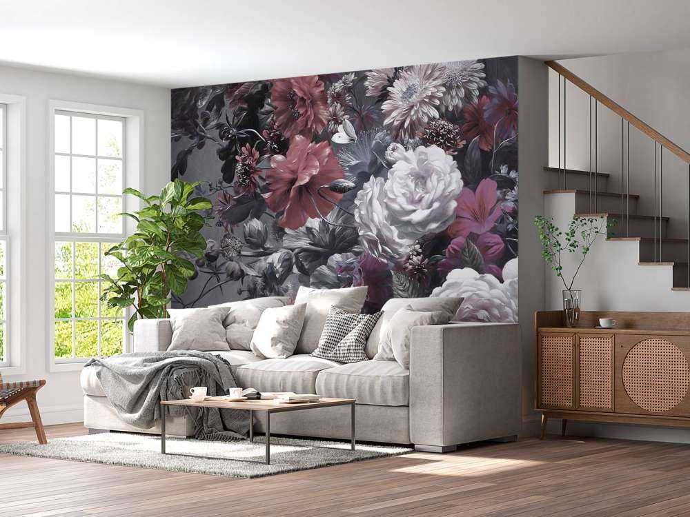 Duży bukiet z czerwonymi makami