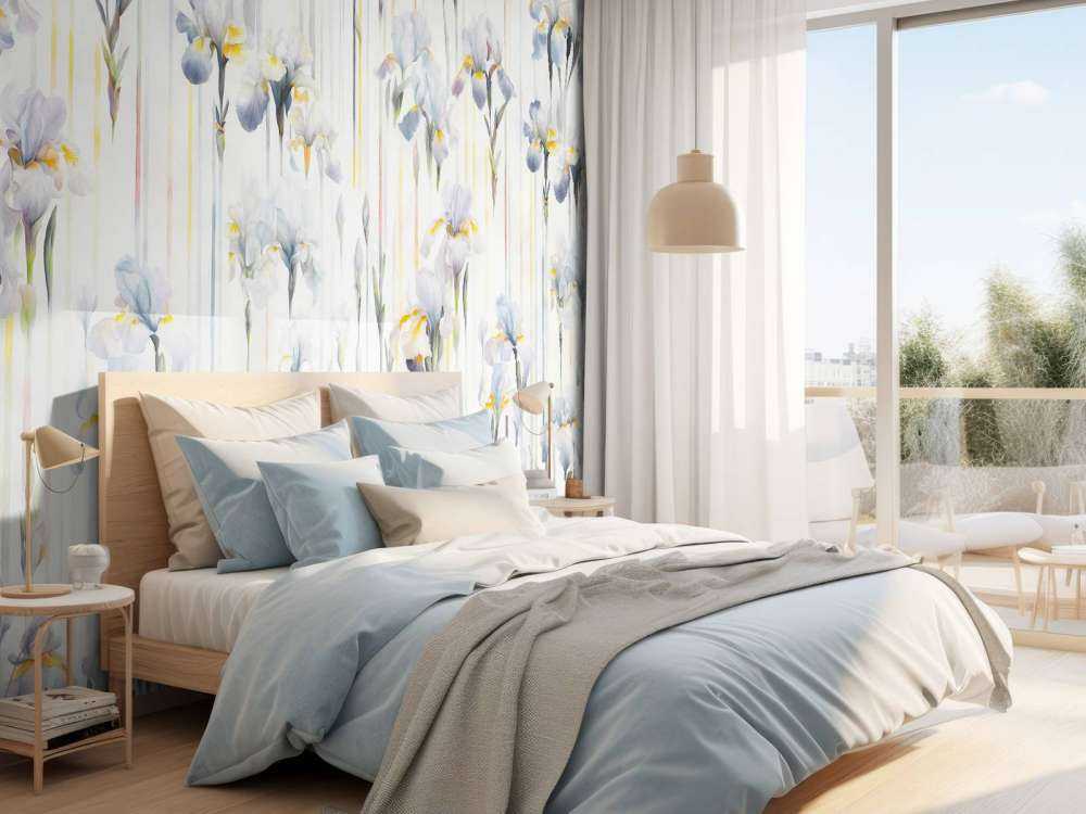 Irysy i paski bezszwowe niebieskie