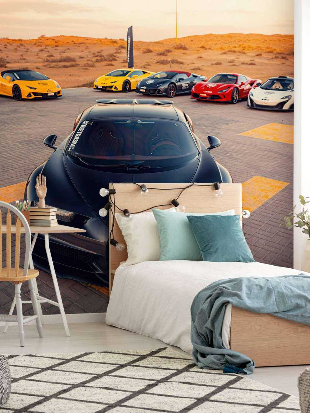 Hypercars przy zachodzie słońca