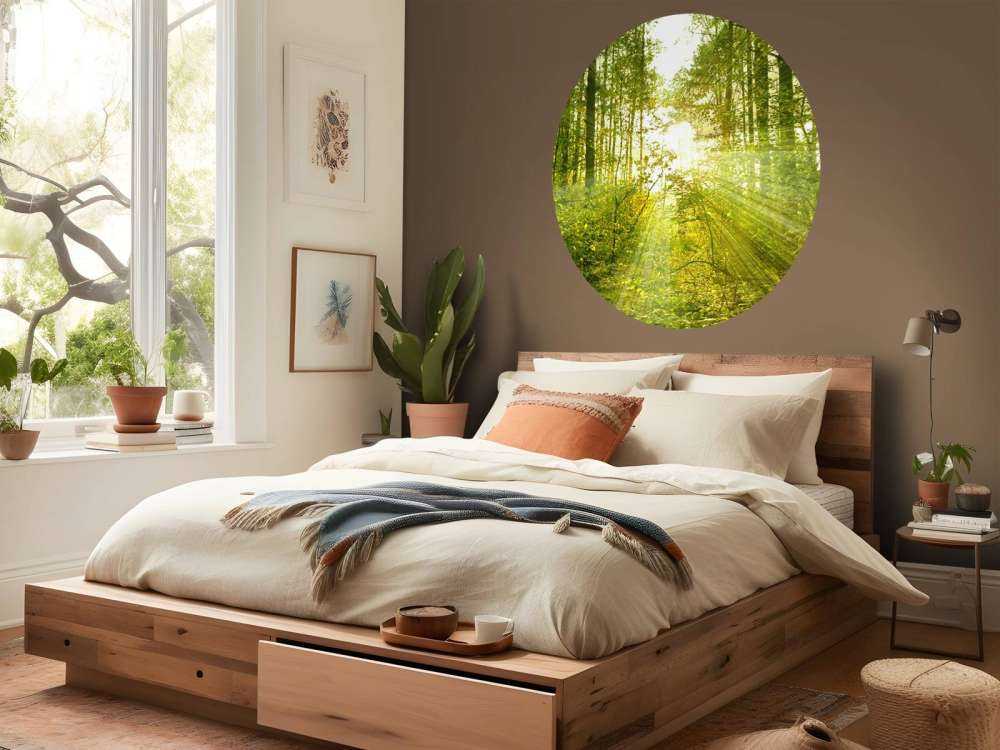 Słońce w zielonym lesie