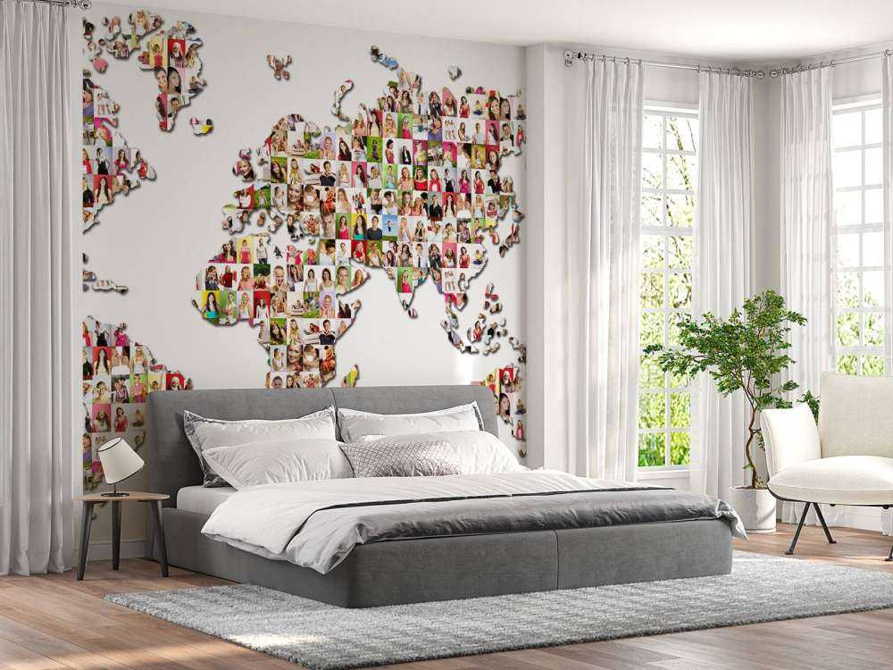 Mapa świata utworzona na podstawie zdjęć