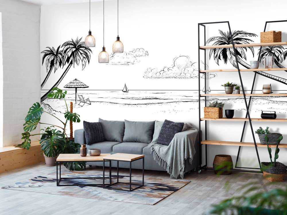 Plaża w czerni i bieli