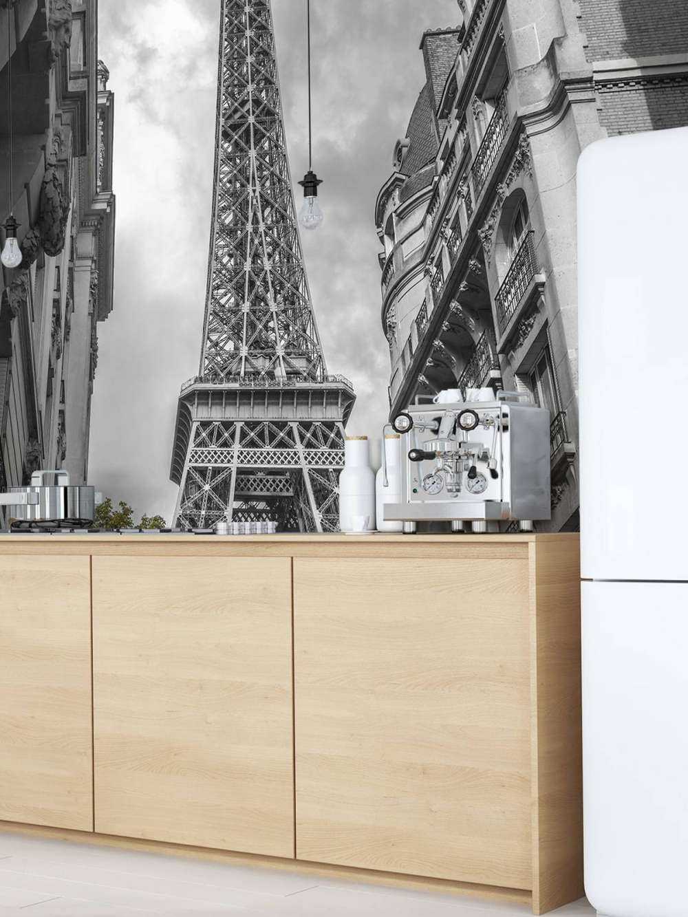 Wieża Eiffla czarny i biały